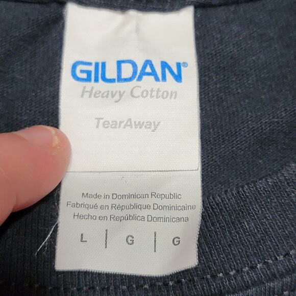 Gildan Black Tee Pink Marshmello Smile w/ Bow - Size Large - Picture 4 of 5